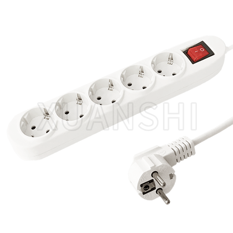 Regleta europea de 5 vías con interruptor JL-3,XS-XBDK50