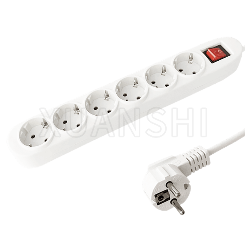 Regleta europea de 6 vías con interruptor JL-3,XS-XBDK60