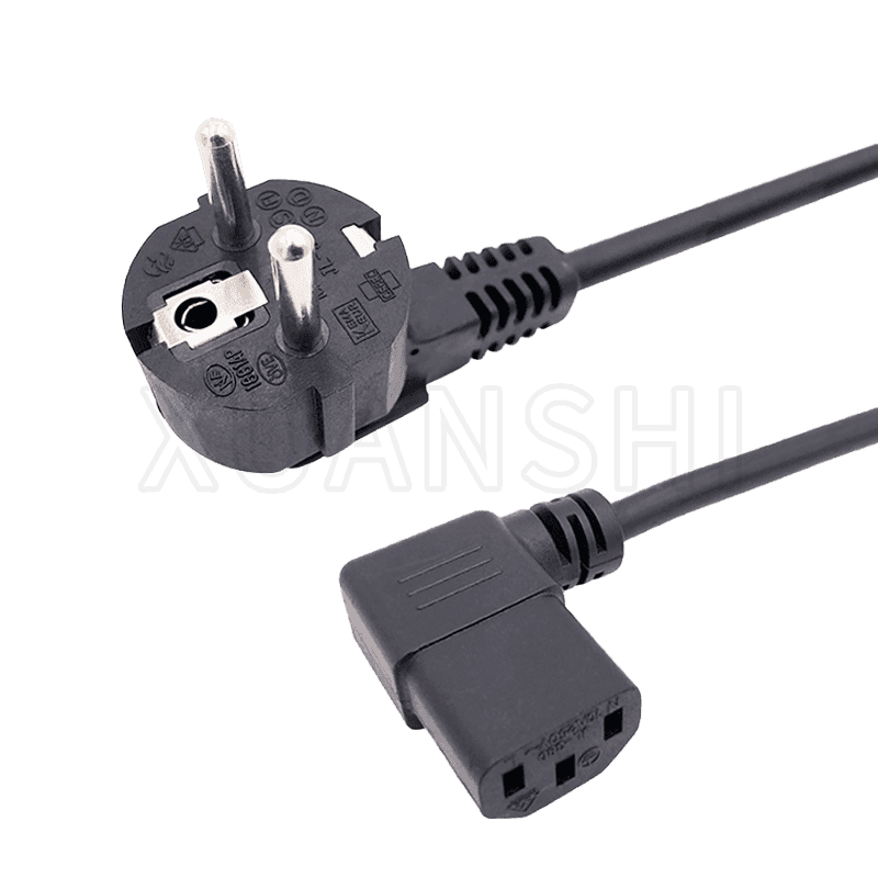 Cable de alimentación de enchufe europeo con conector C13 en ángulo recto JL-3, JL-38D