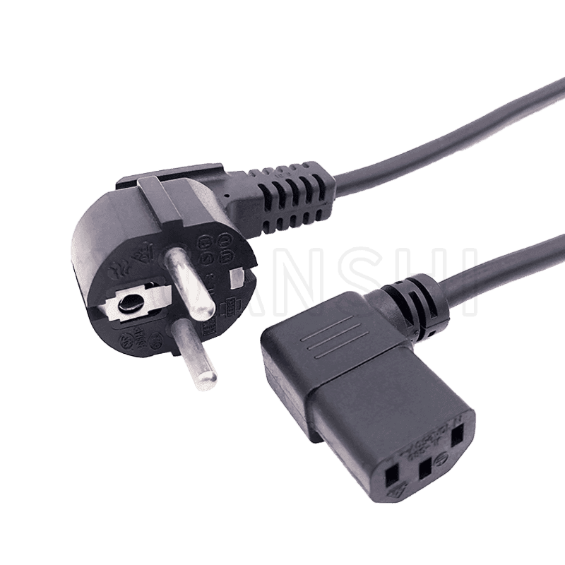 Cable de alimentación de enchufe europeo con conector C13 en ángulo recto JL-3, JL-38D