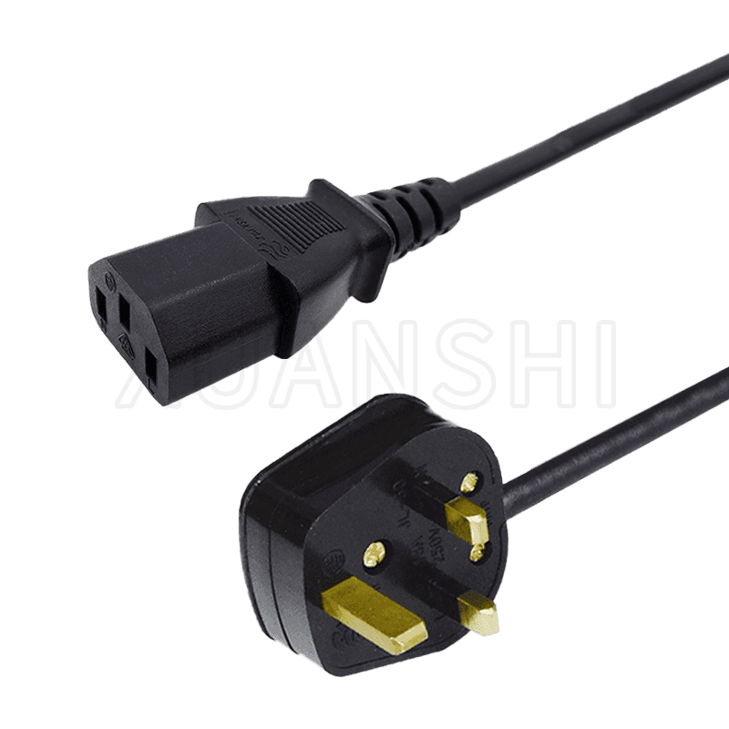 Cable de alimentación con enchufe de 3 pines del Reino Unido con conector C13 JL-50-1, JL-38C