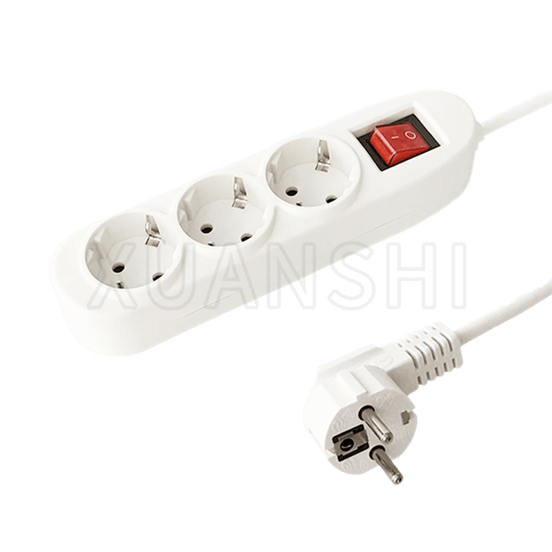 Regleta europea de 3 vías con interruptor JL-3,XS-XBDK30