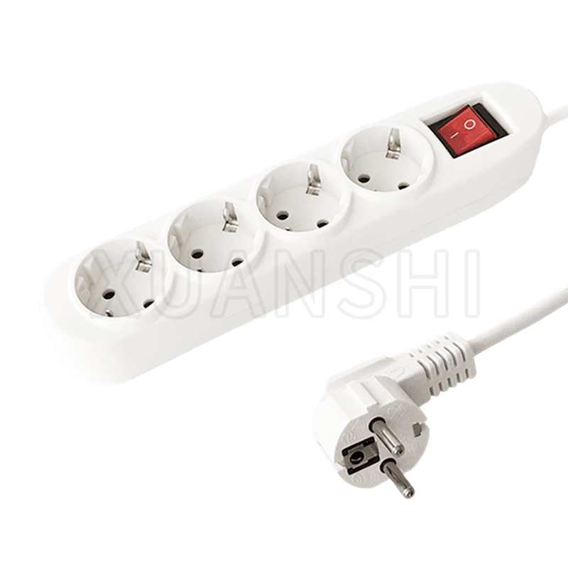 Regleta europea de 4 vías con interruptor JL-3,XS-XBDK40