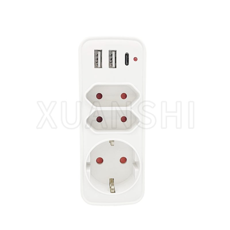 Adaptador de enchufe USB 5 en 1 para oficina de viaje en casa XS-ZHQD3U