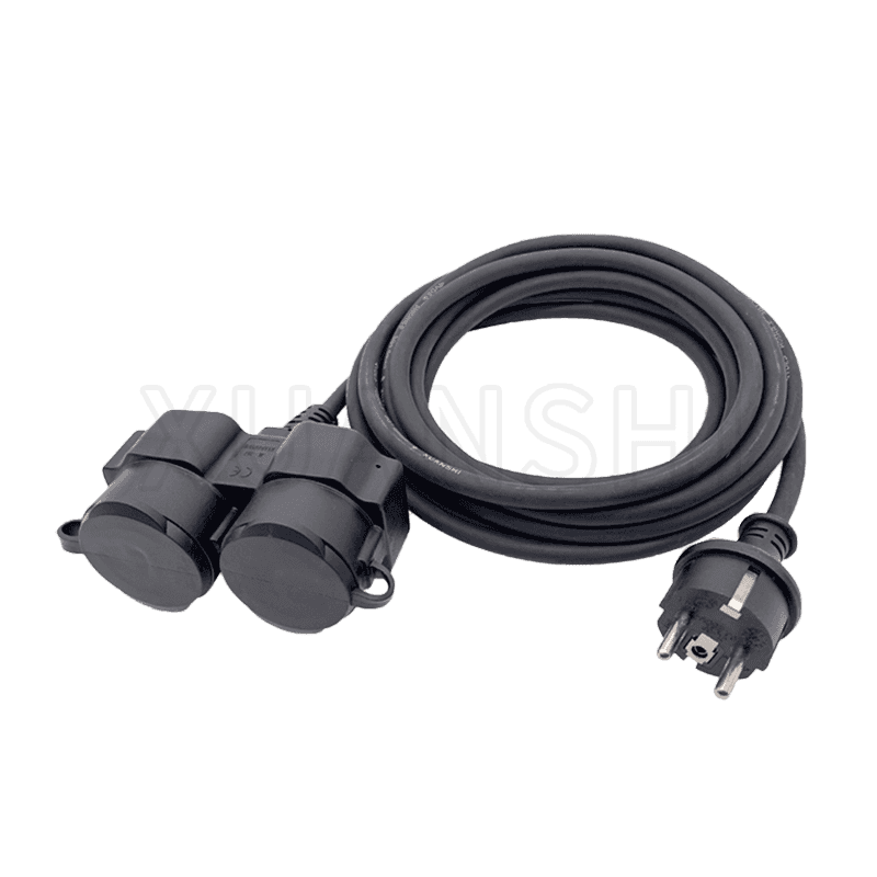 Cable de extensión de alimentación para exteriores IP44 con dos enchufes JL-3F, JL-3D